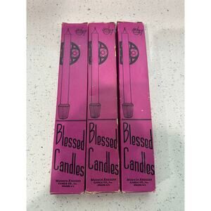 Set of 3 Boxes of Blessed Candles by Emkay Vintage NIB